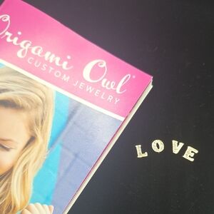 Origami Owl Gold Tone LOVE Swarovski Crystal Letters Jewelry Charm
